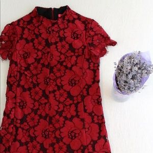 BETSEY JOHNSON Red Lace Dress